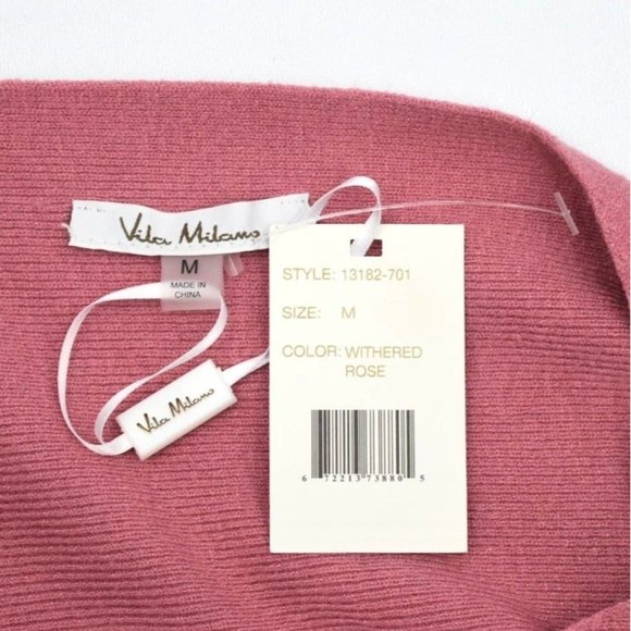 Vila Milano Sweater Crochet Beaded Sleeve Womens M Withered Rose Pink - Picture 8 of 10